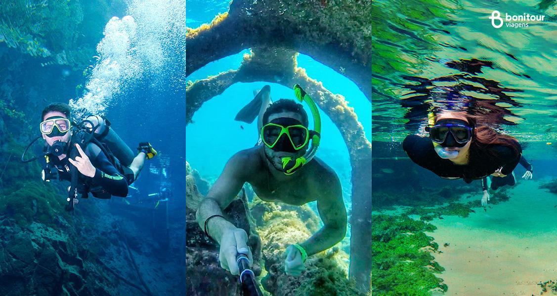 Quais as diferenças entre mergulho, snorkeling e flutuação?